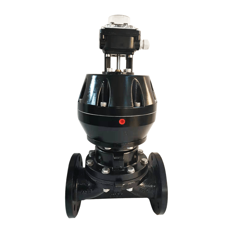 空気式フランジ付きダイヤフラムバルブ